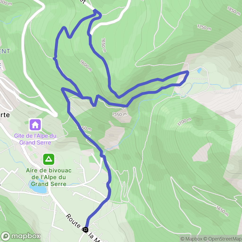 La Morte : carte du parcours de randonnée - France