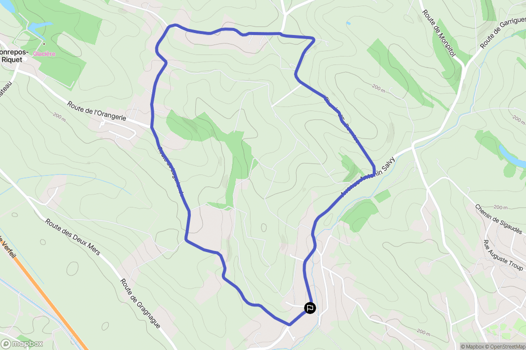 Verfeil : carte du parcours de randonnée - France