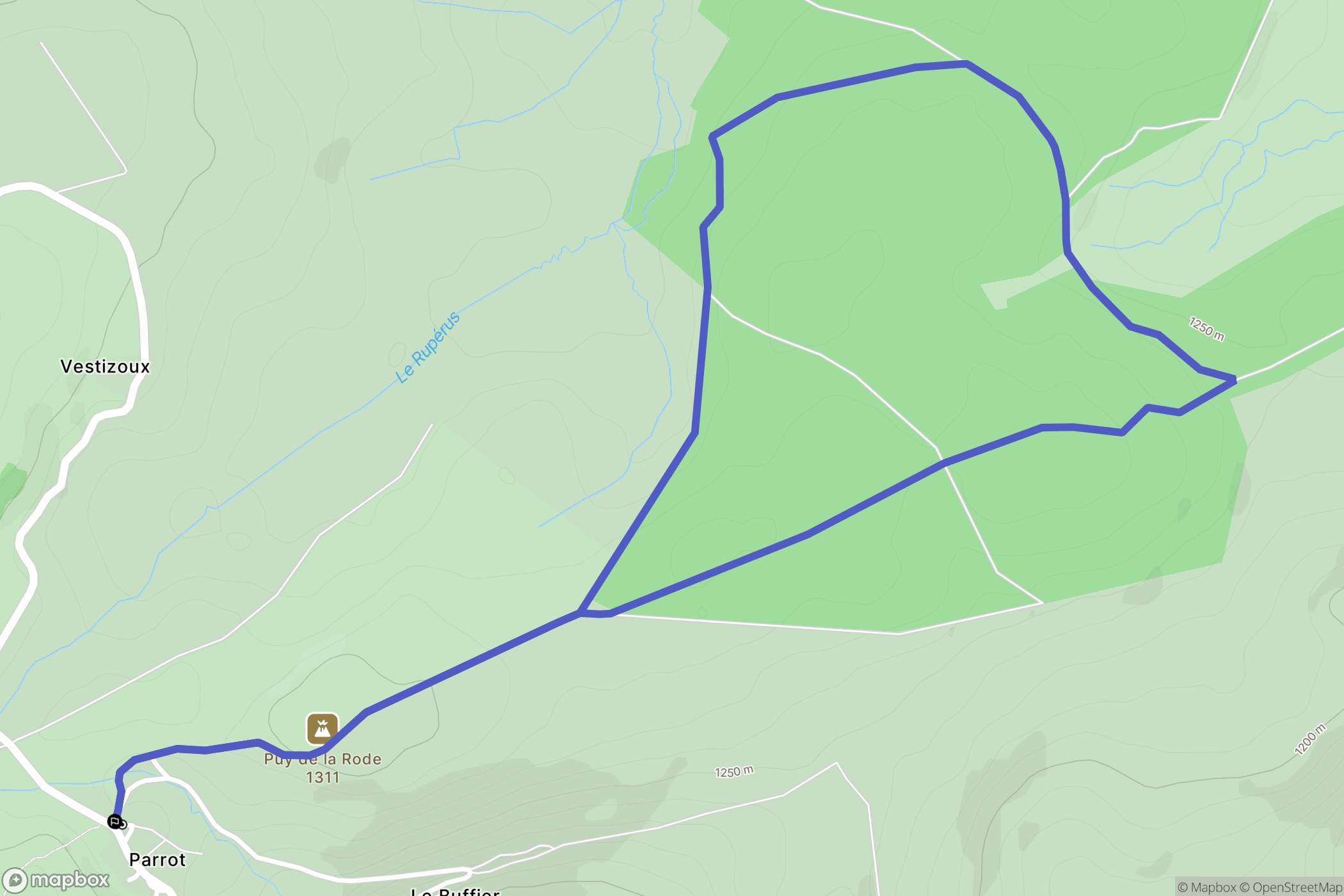 Anzat-le-Luguet : carte du parcours de randonnée - France