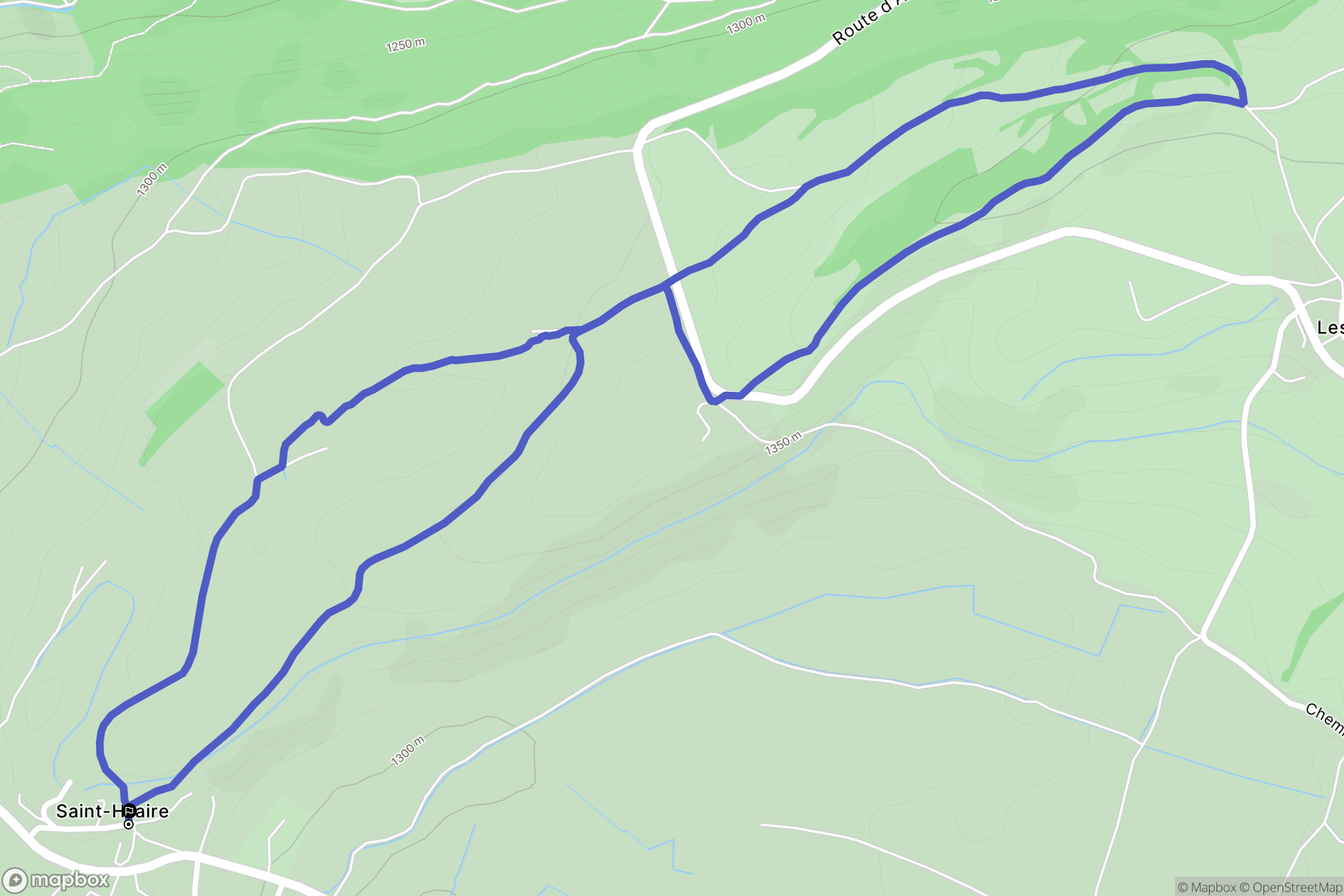 Ancelle : carte du parcours de randonnée - France