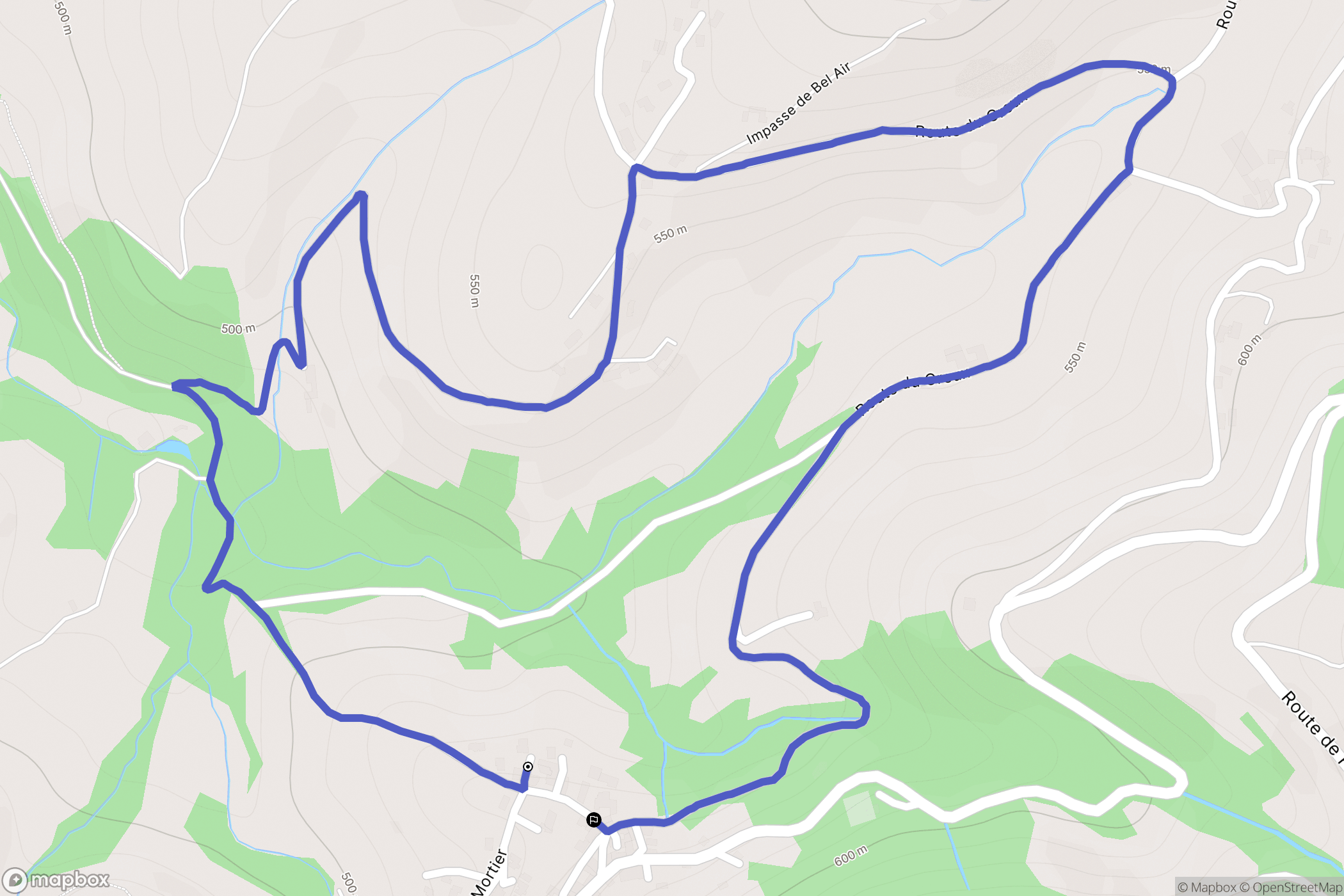 Montromant : carte du parcours de randonnée - France