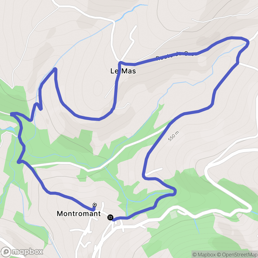 Montromant : carte du parcours de randonnée - France