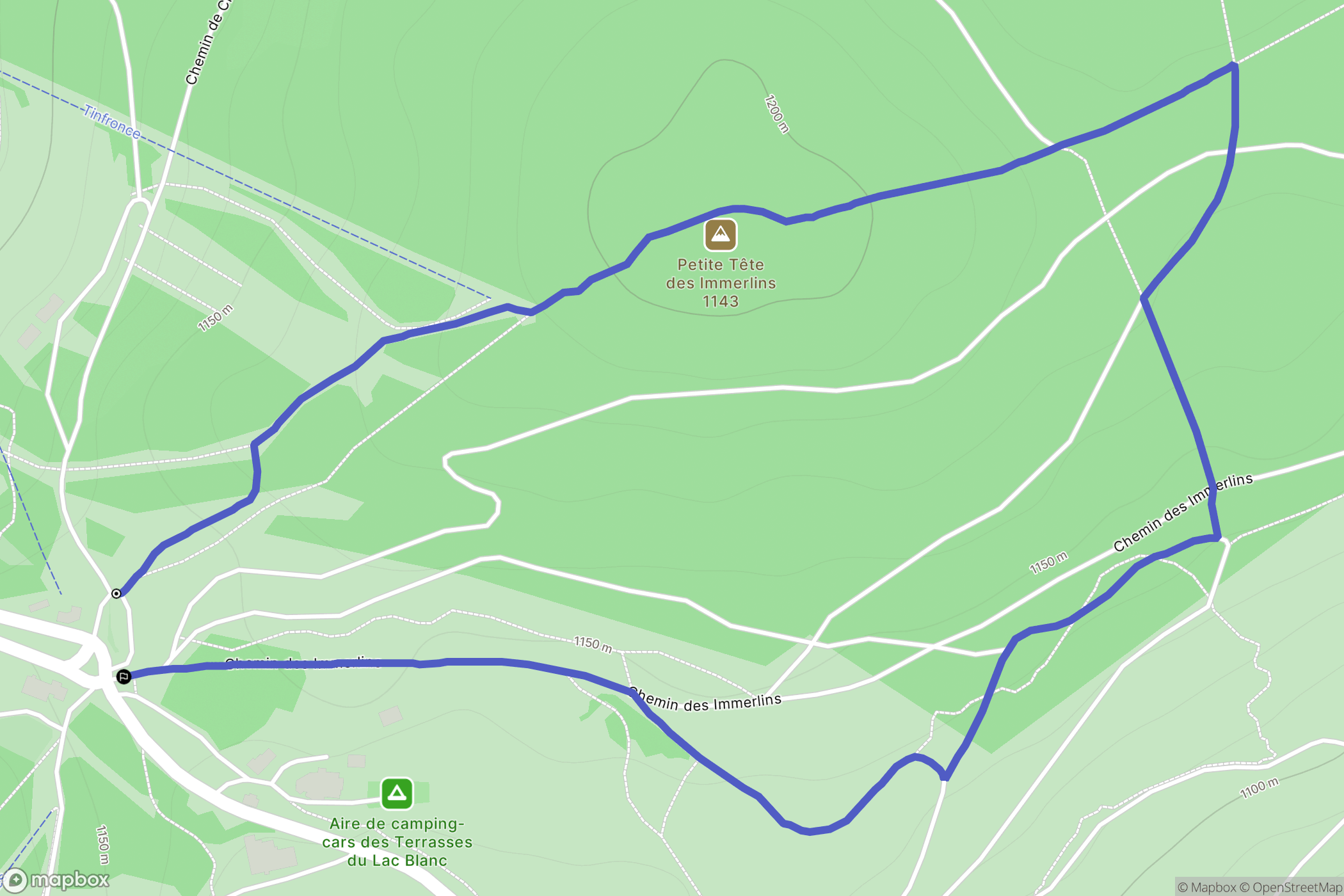 Le Bonhomme : carte du parcours de randonnée - France