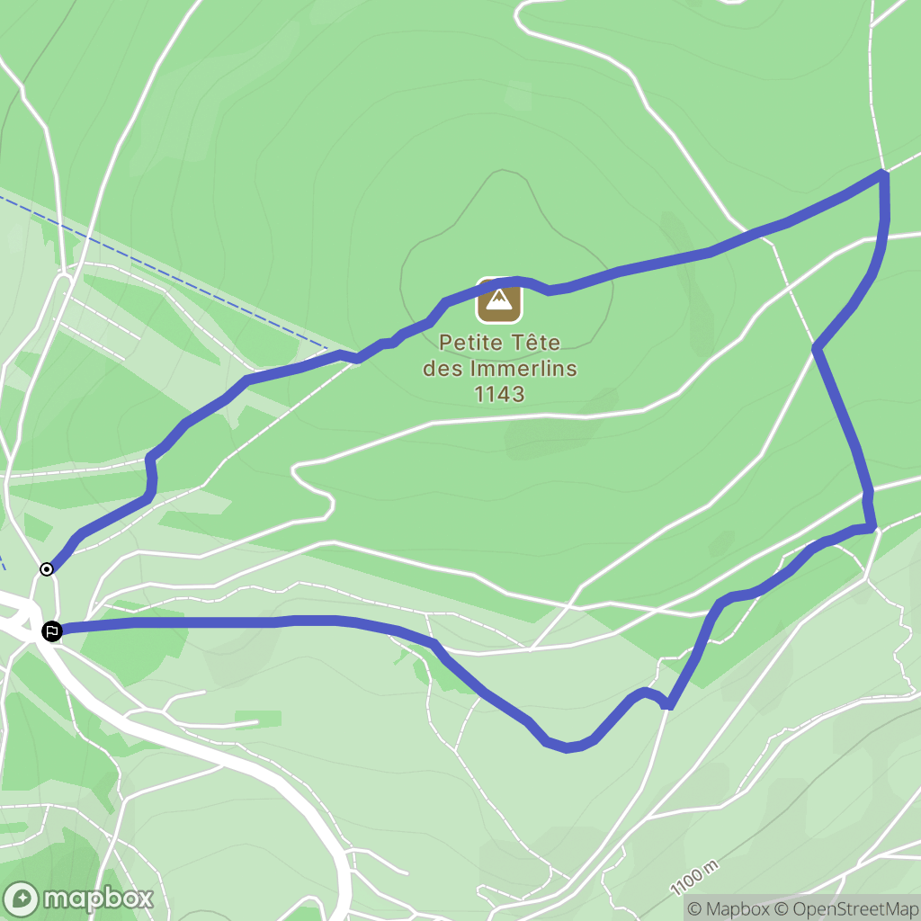 Le Bonhomme : carte du parcours de randonnée - France