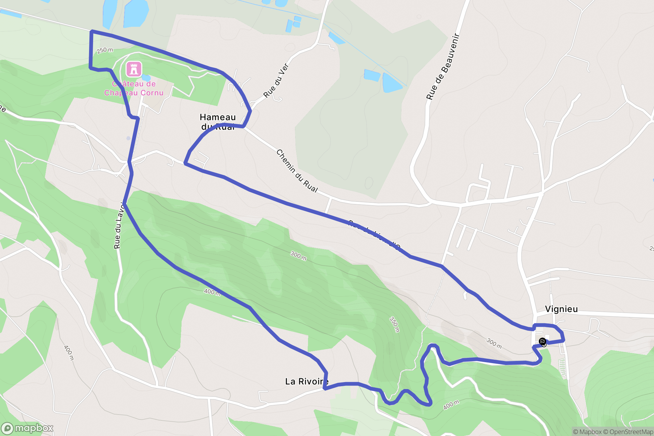 Vignieu : carte du parcours de randonnée - France