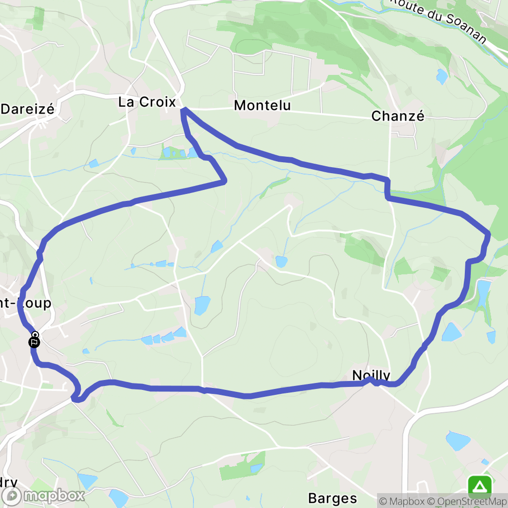 Vindry-sur-Turdine : carte du parcours de randonnée - France
