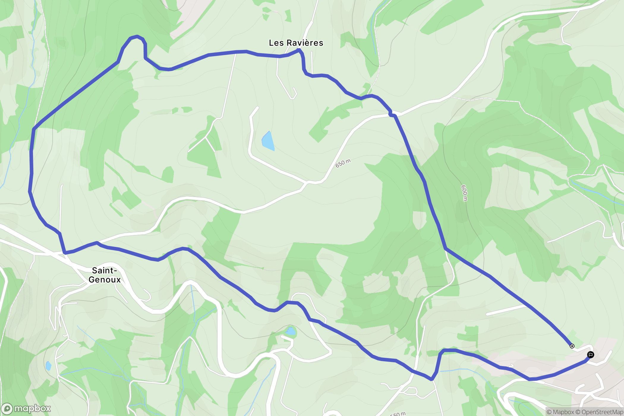 Chaussan : carte du parcours de randonnée - France