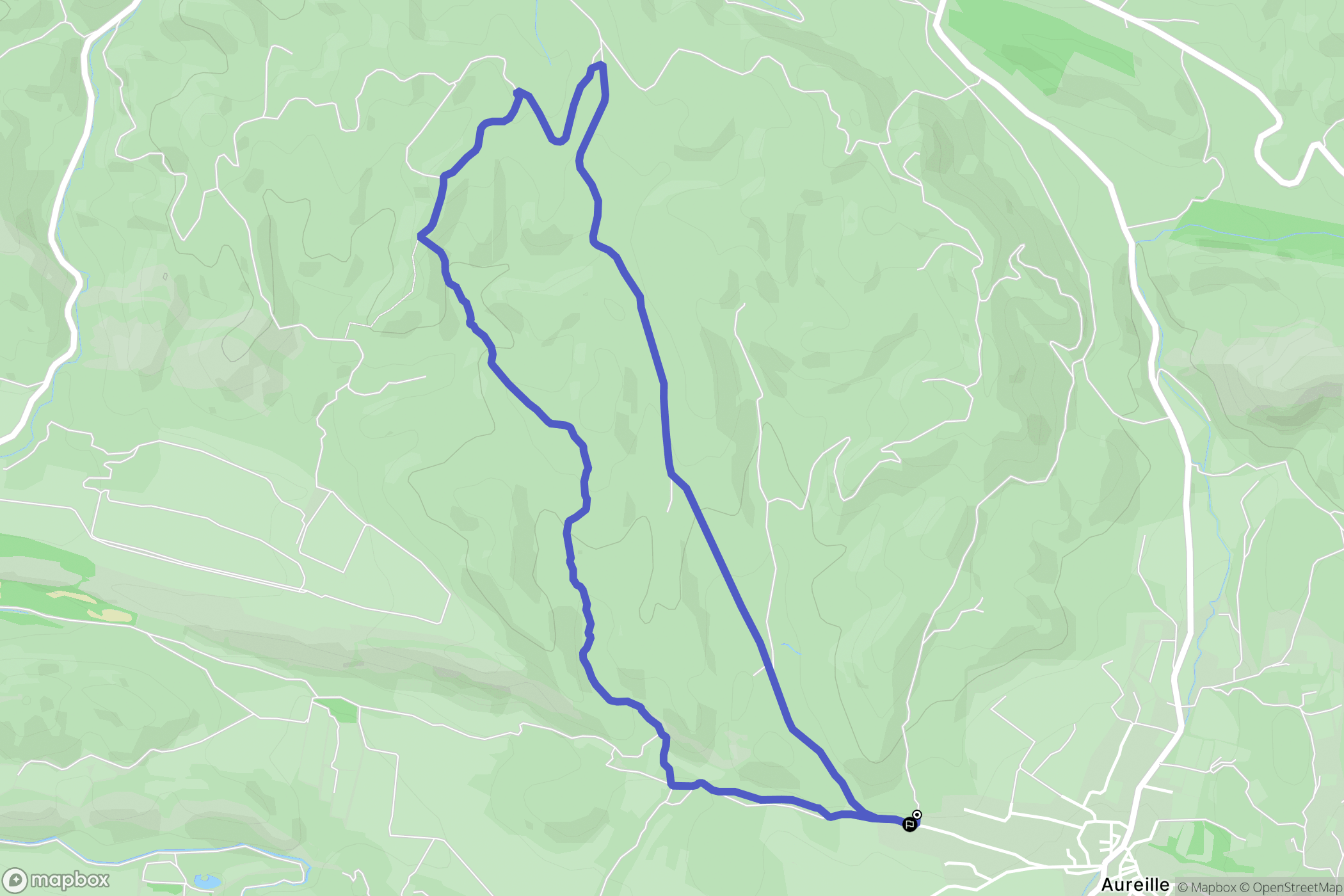 Aureille : carte du parcours de randonnée - France