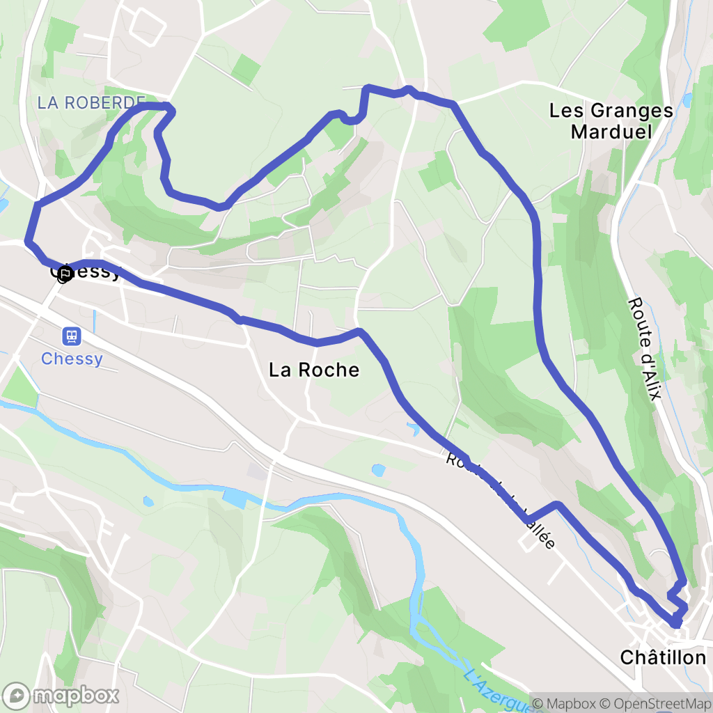 Chessy : carte du parcours de randonnée - France
