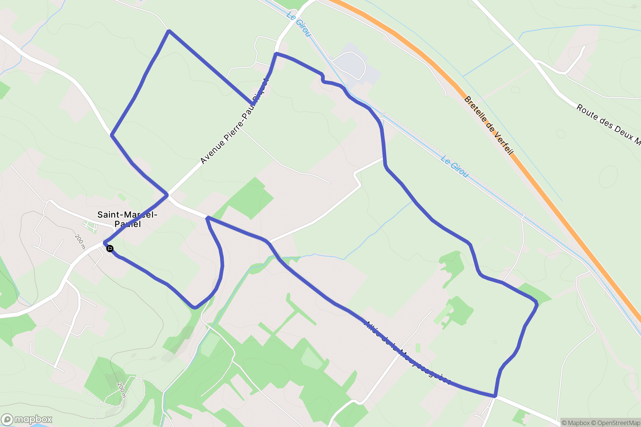 Saint-Marcel-Paulel : carte du parcours de randonnée - France