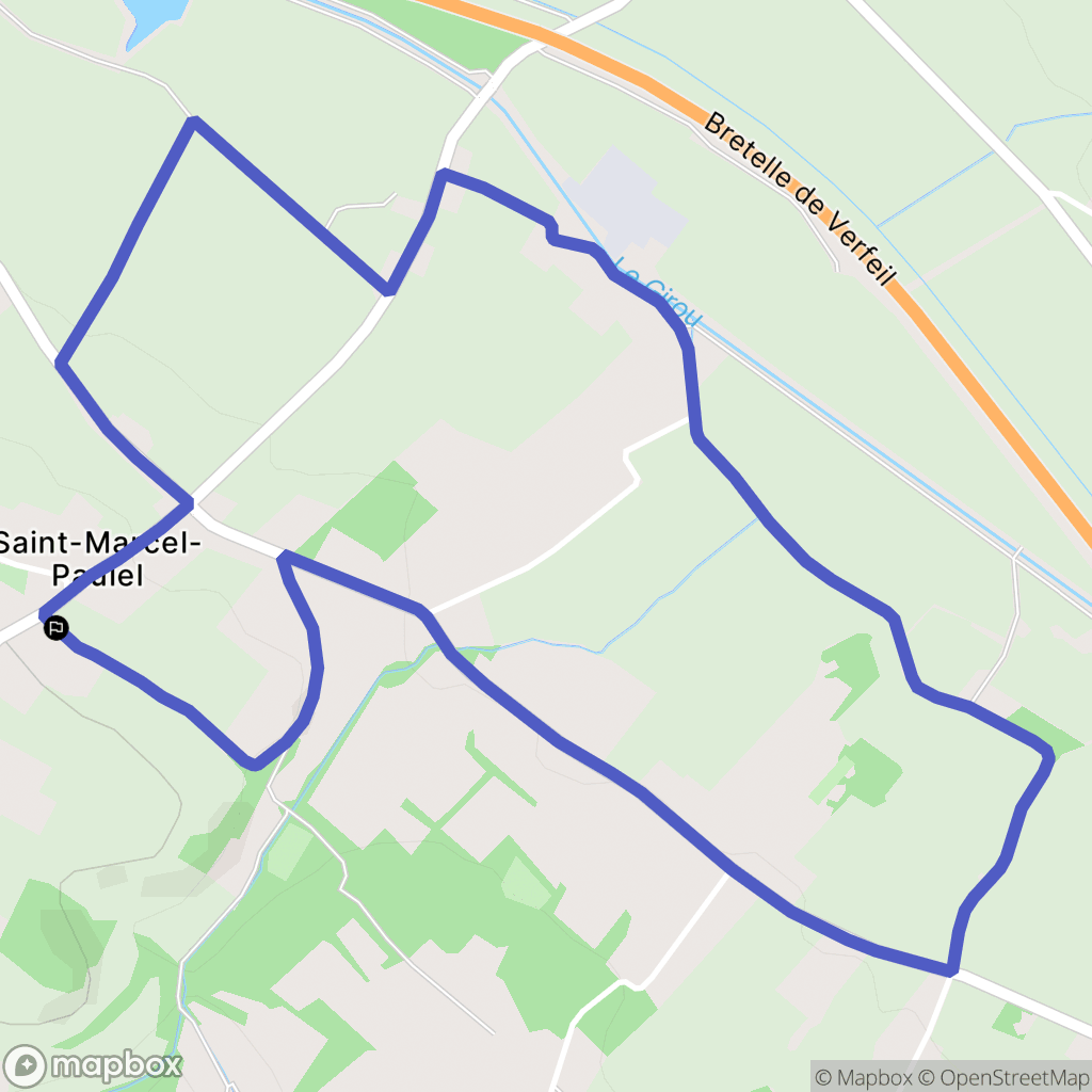 Saint-Marcel-Paulel : carte du parcours de randonnée - France
