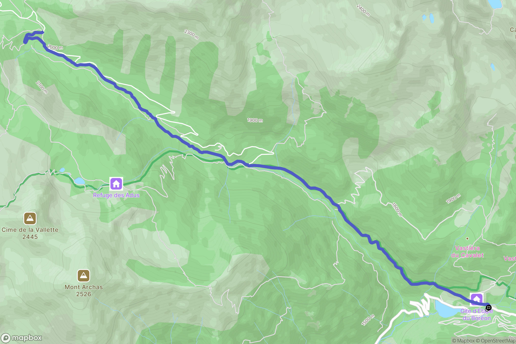 Saint-Martin-Vésubie : carte du parcours de randonnée - France