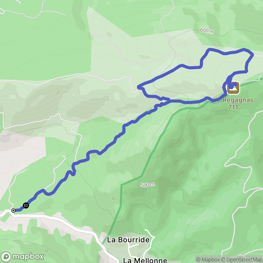 La Bouilladisse : carte du parcours de randonnée - France