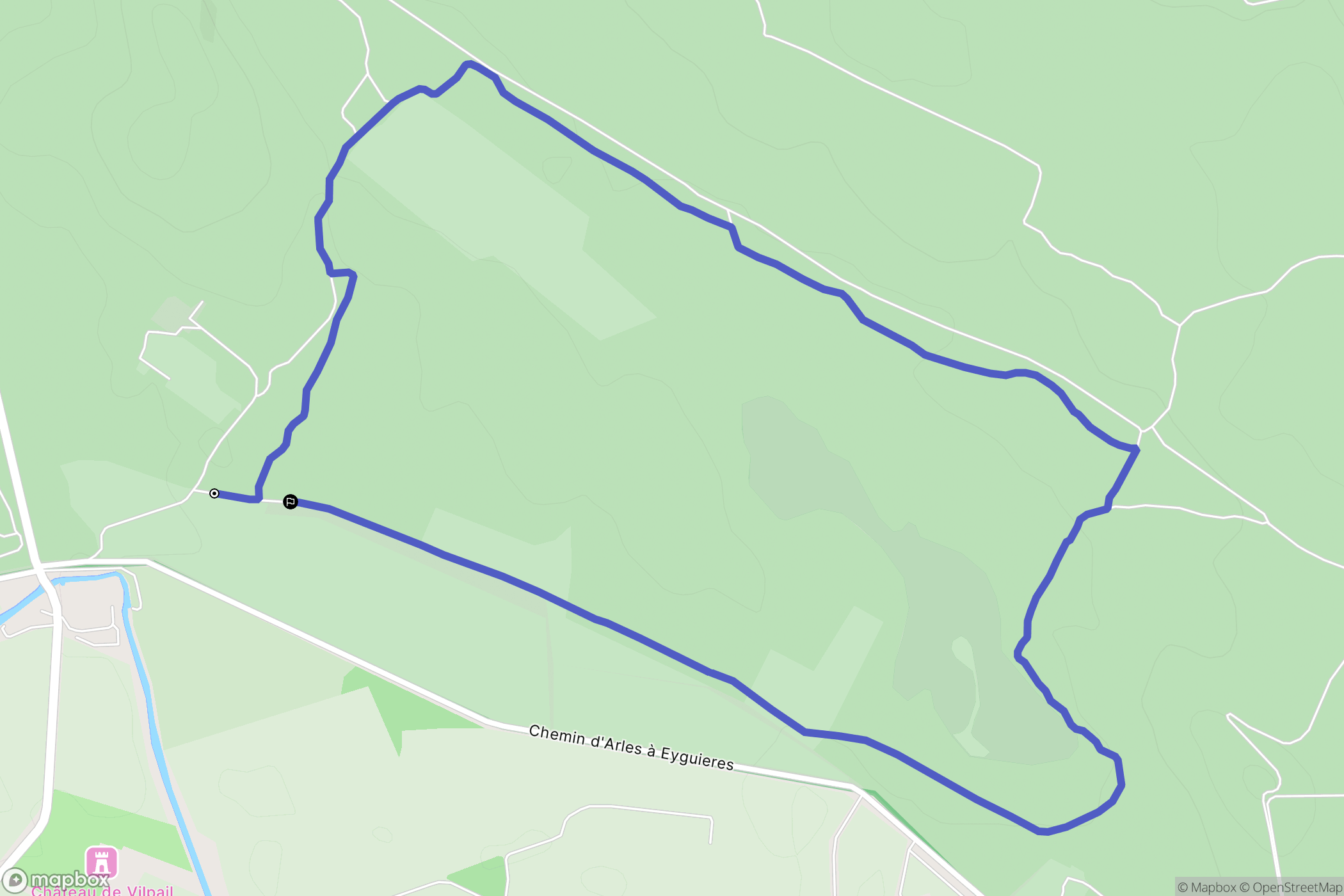 Saint-Martin-de-Crau : carte du parcours de randonnée - France