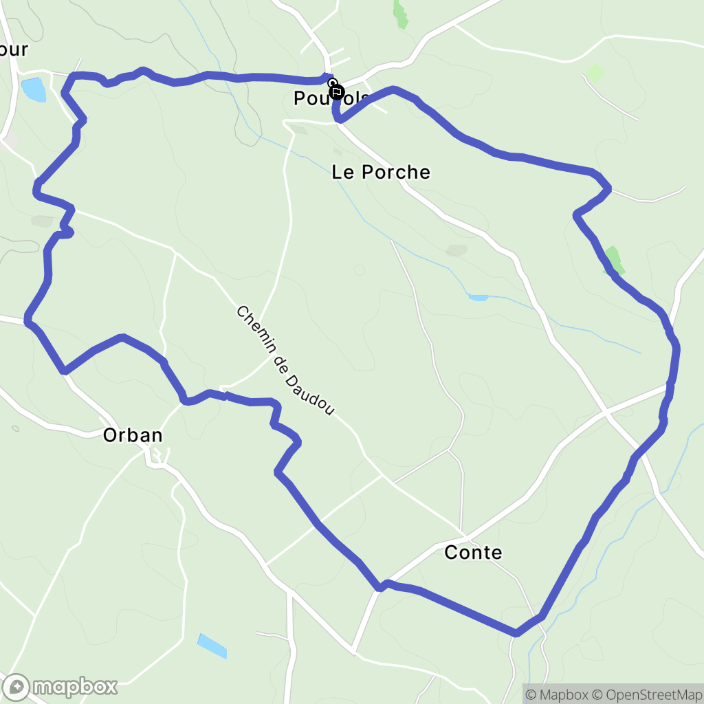 Poulan-Pouzols : carte du parcours de randonnée - France