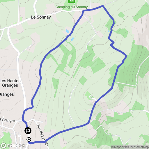 Sourcieux-les-Mines : carte du parcours de randonnée - France