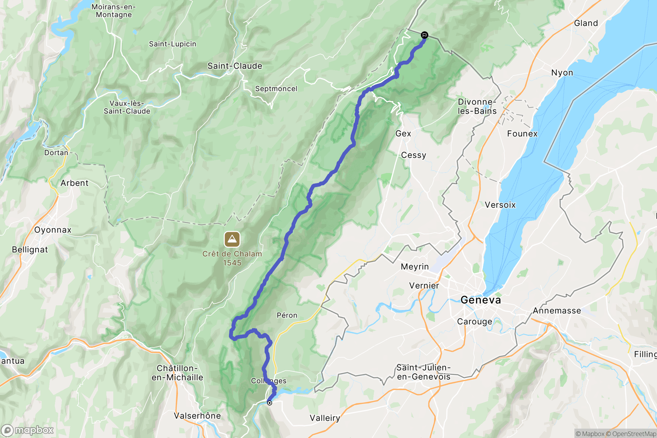 Chevrier : carte du parcours de randonnée - France