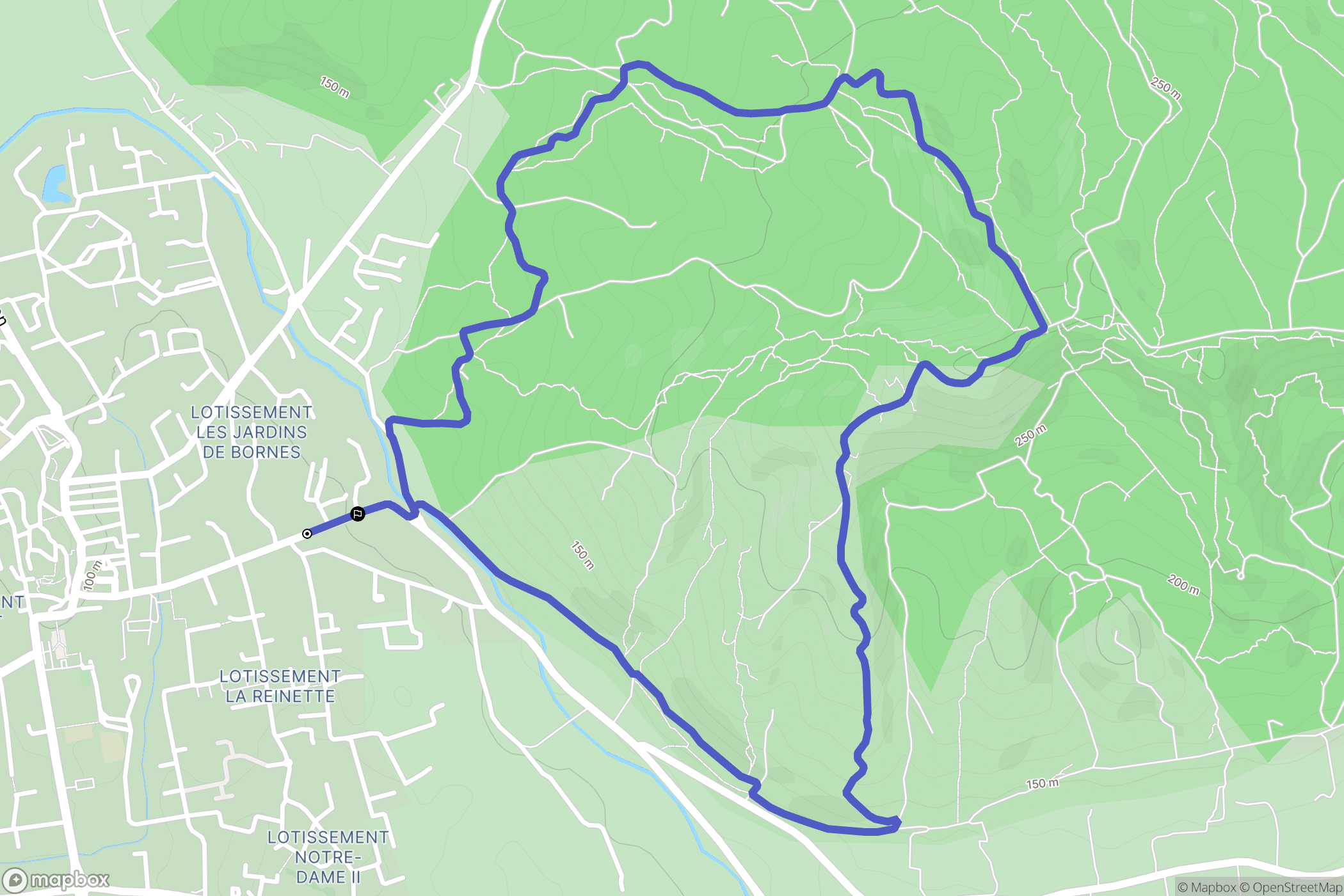 Eyguières : carte du parcours de randonnée - France
