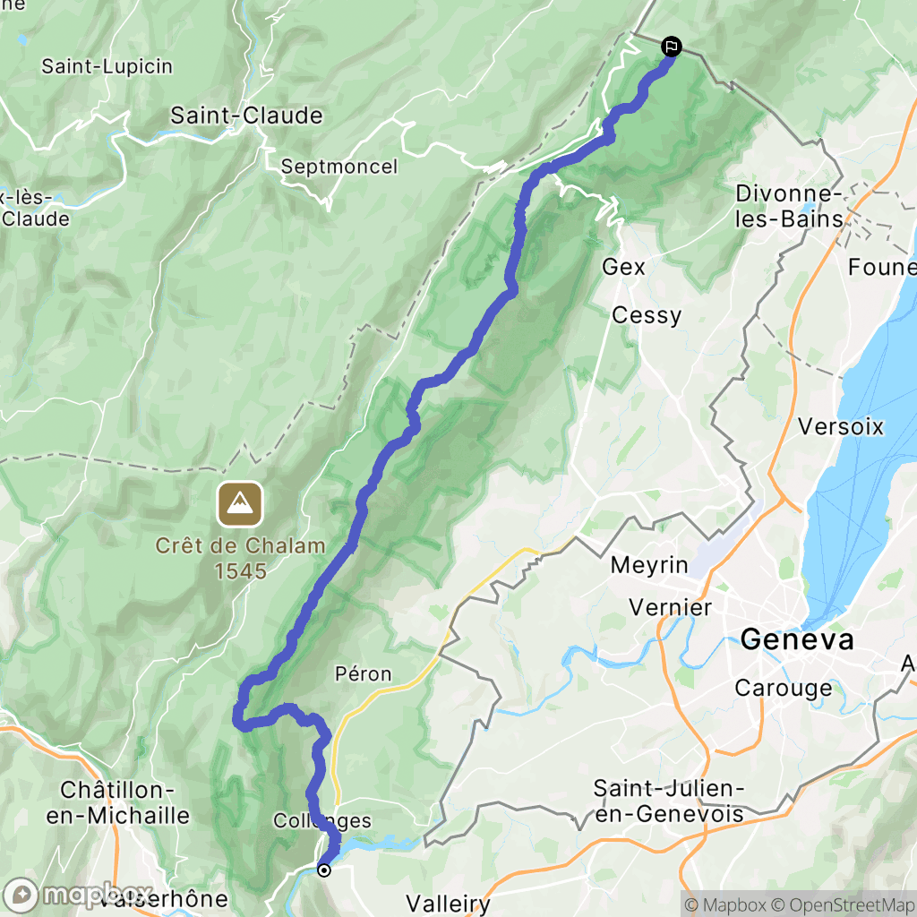Chevrier : carte du parcours de randonnée - France