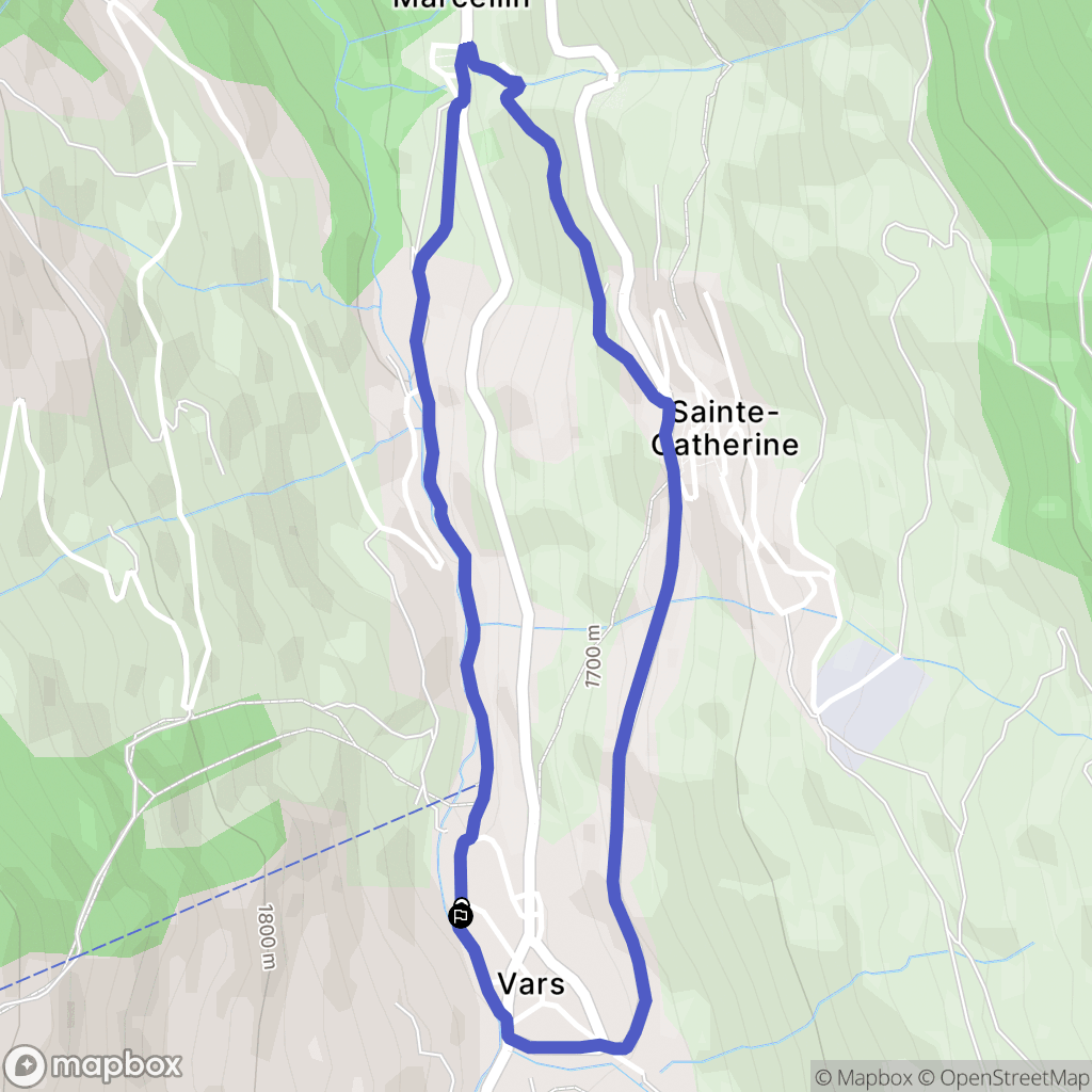 Vars : carte du parcours de randonnée - France