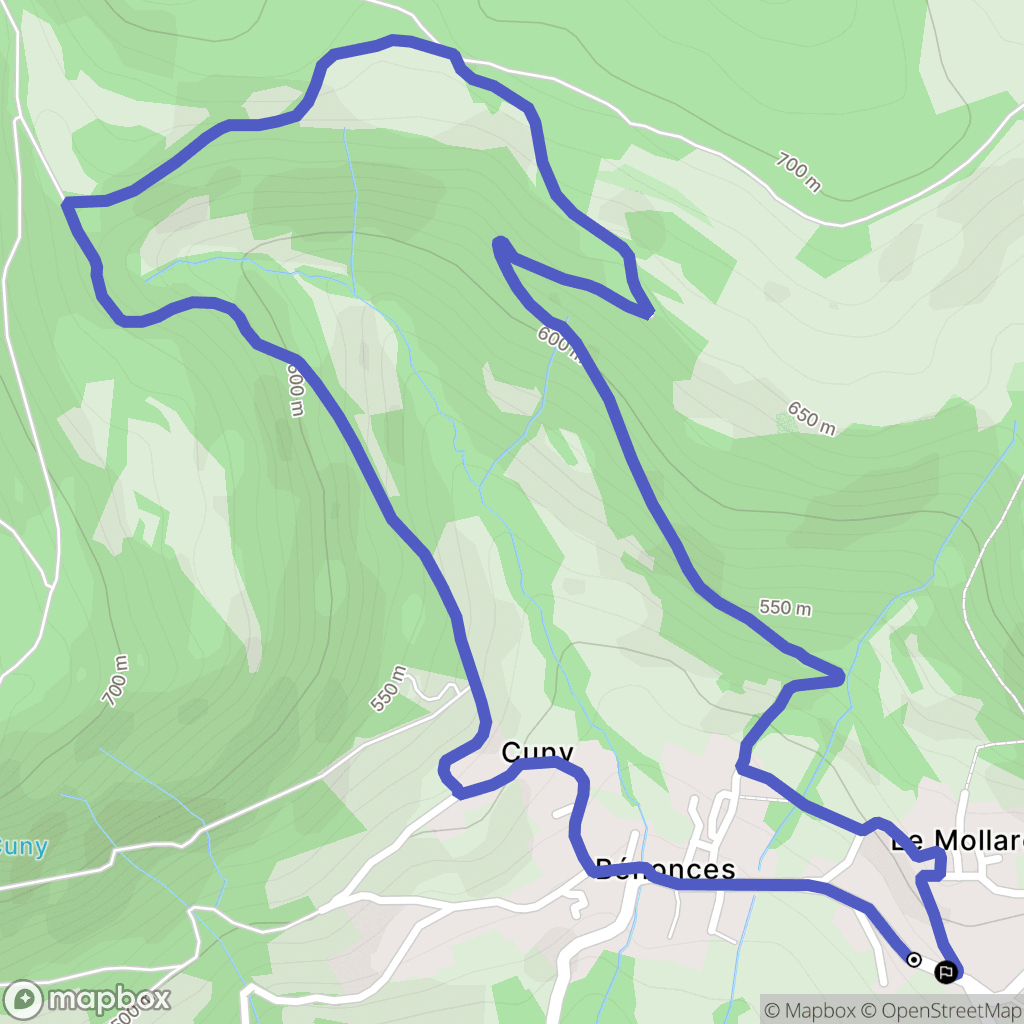 Bénonces : carte du parcours de randonnée - France