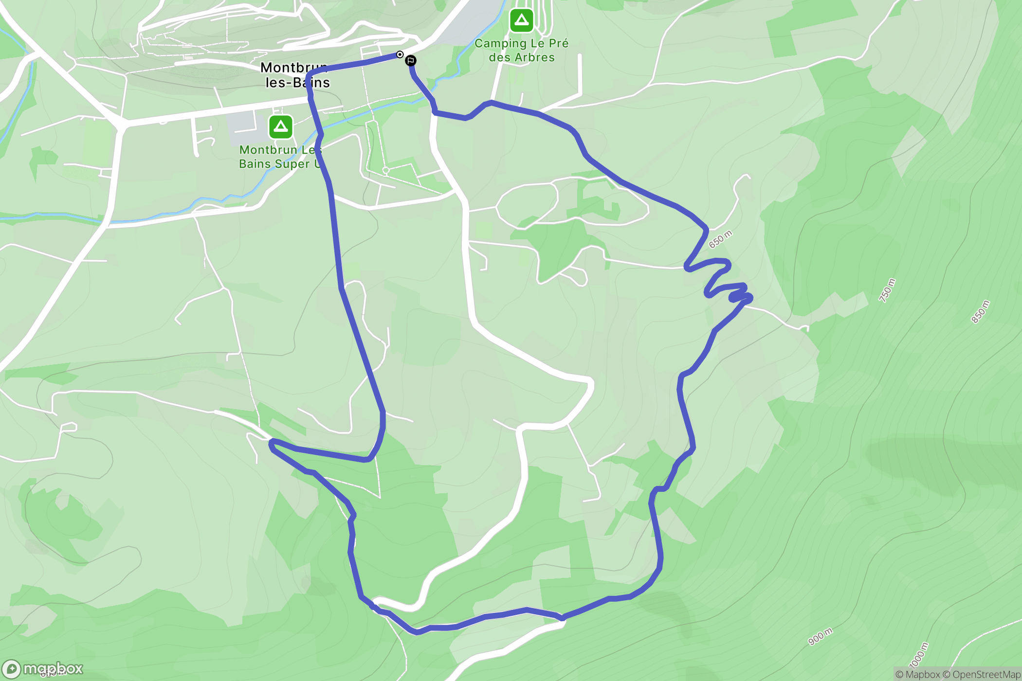 Montbrun-les-Bains : carte du parcours de randonnée - France