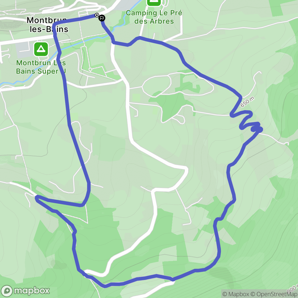 Montbrun-les-Bains : carte du parcours de randonnée - France