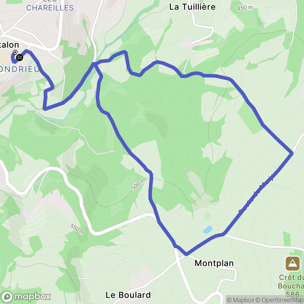 Rontalon : carte du parcours de randonnée - France