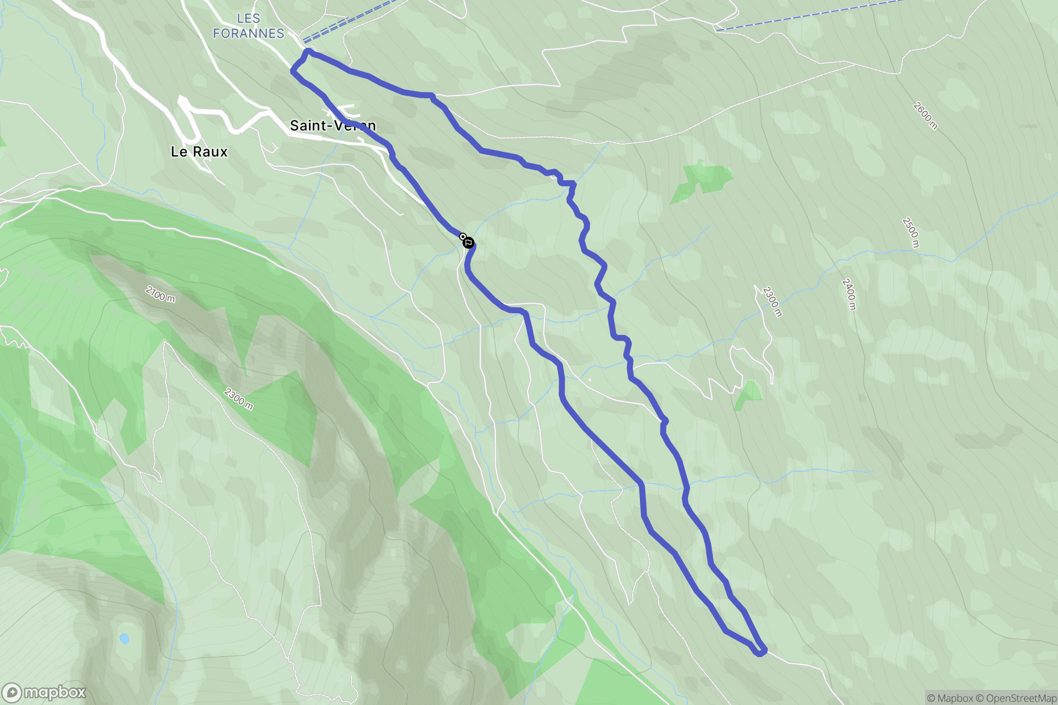 Saint-Véran : carte du parcours de randonnée - France