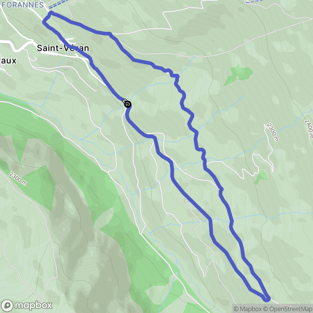 Saint-Véran : carte du parcours de randonnée - France