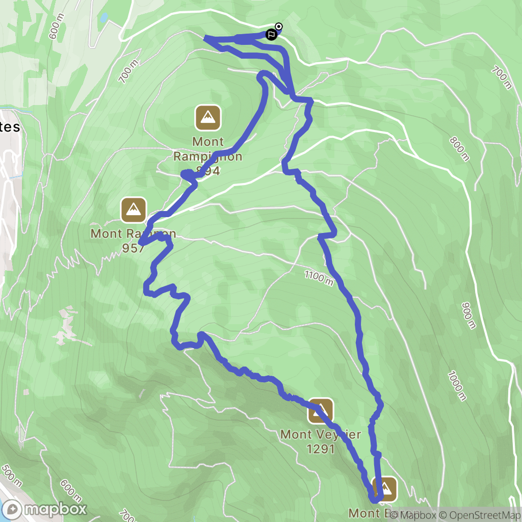 Annecy : carte du parcours de randonnée - France
