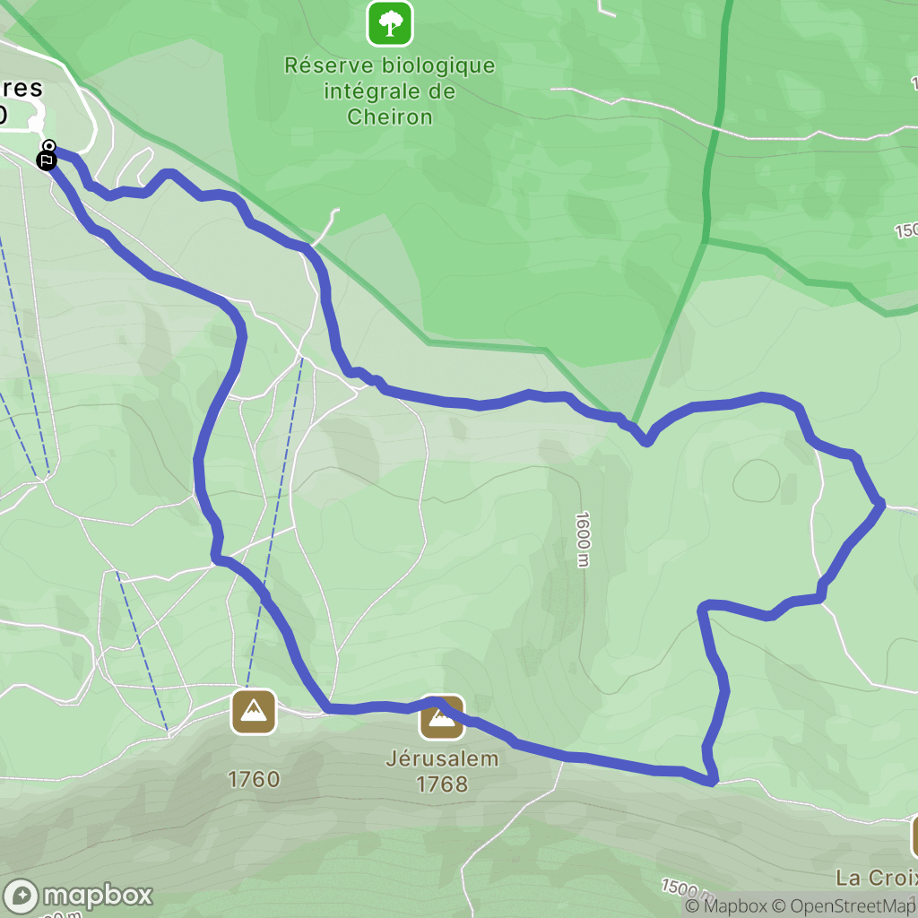 Gréolières : carte du parcours de randonnée - France