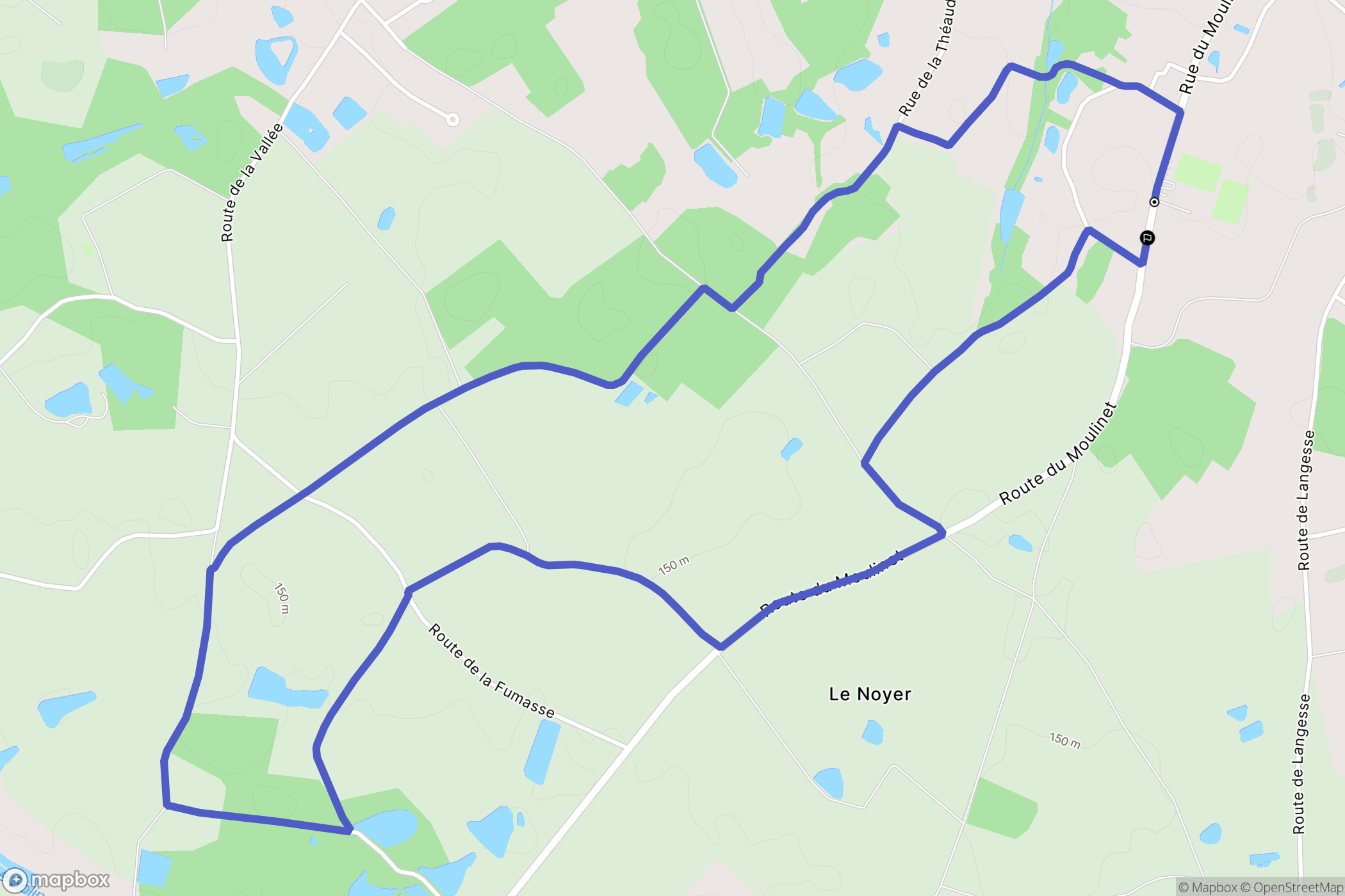 Varennes-Changy : carte du parcours de randonnée - France