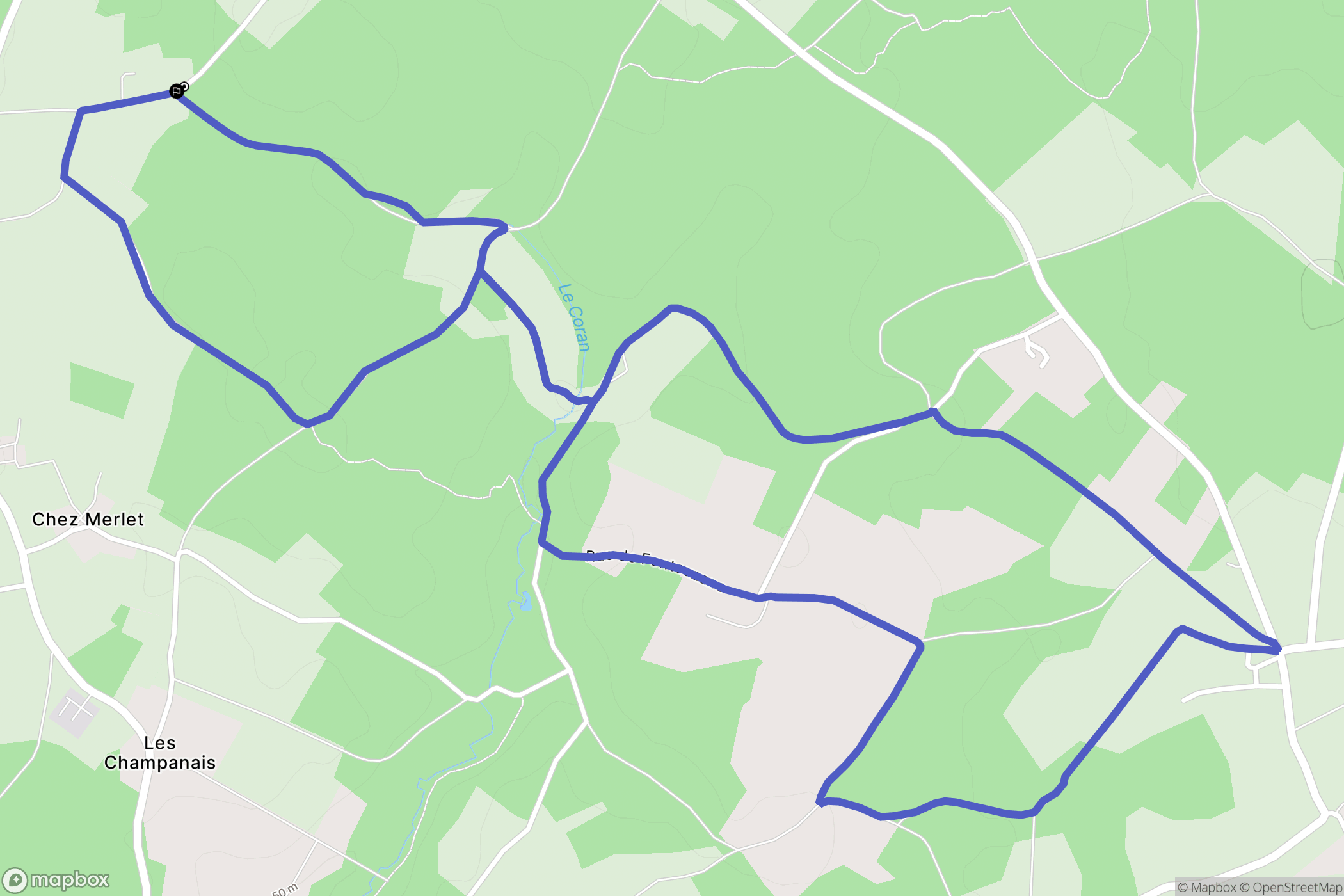 Brizambourg : carte du parcours de randonnée - France