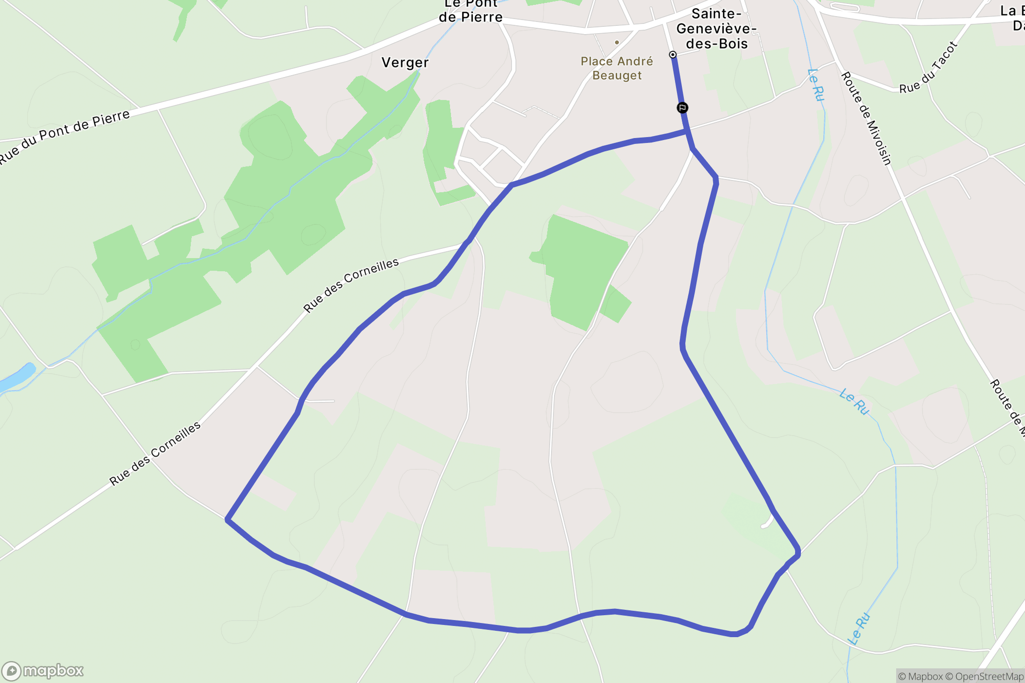 Sainte-Geneviève-des-Bois : carte du parcours de randonnée - France