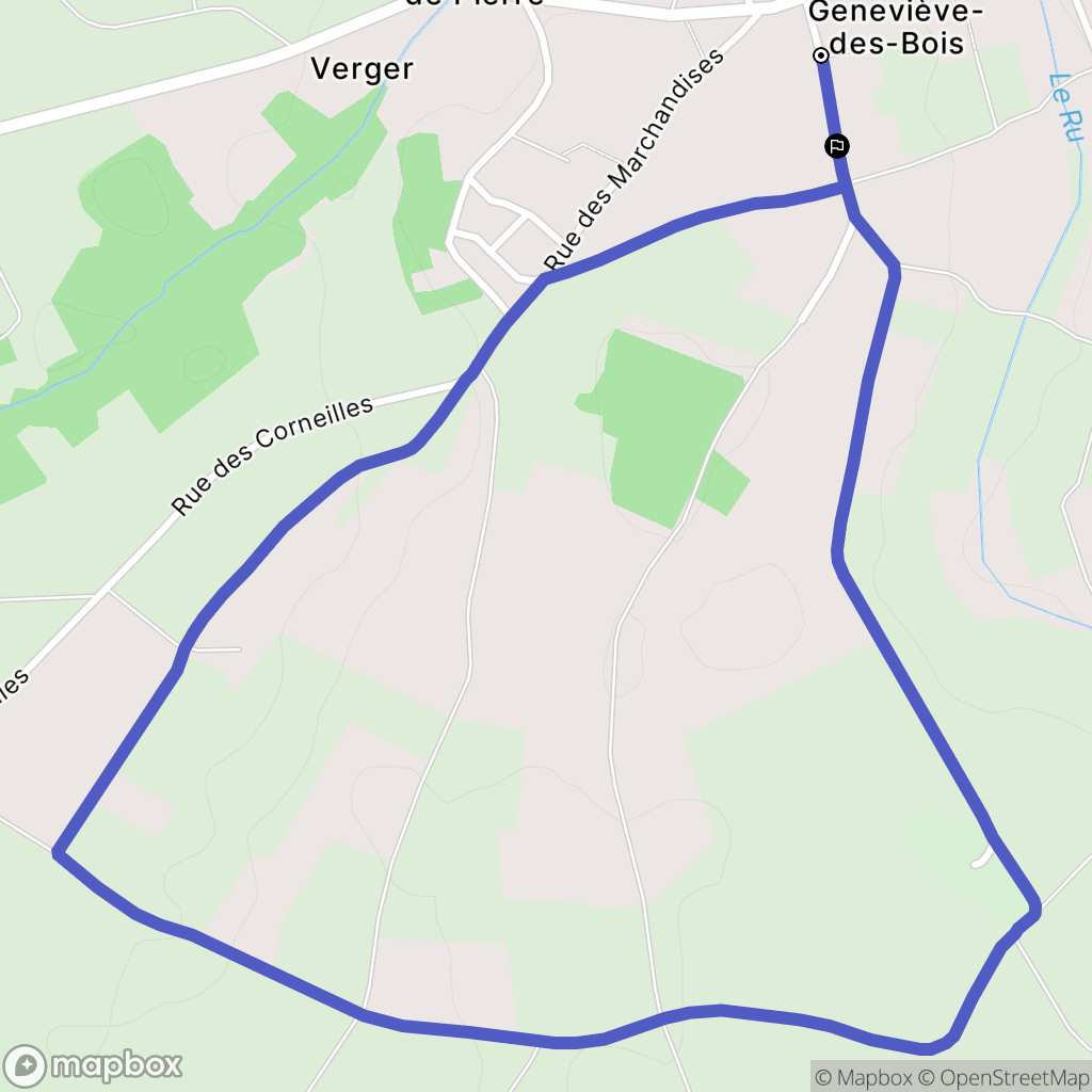 Sainte-Geneviève-des-Bois : carte du parcours de randonnée - France