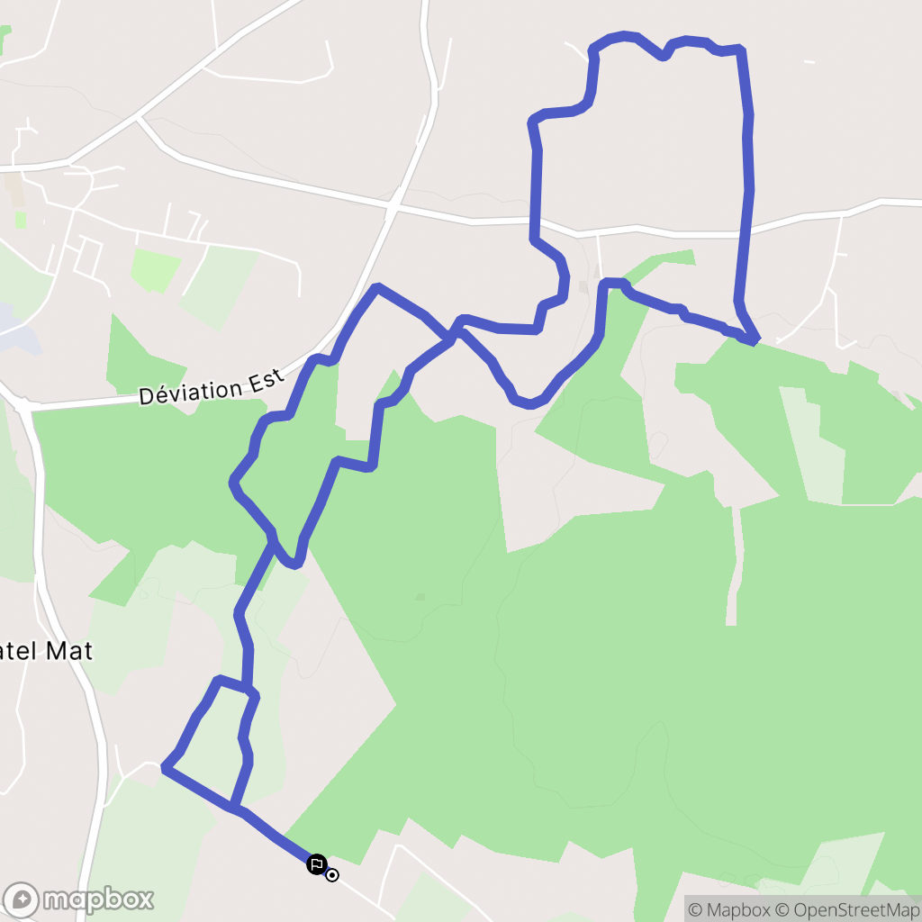 Grand-Champ : carte du parcours de randonnée - France