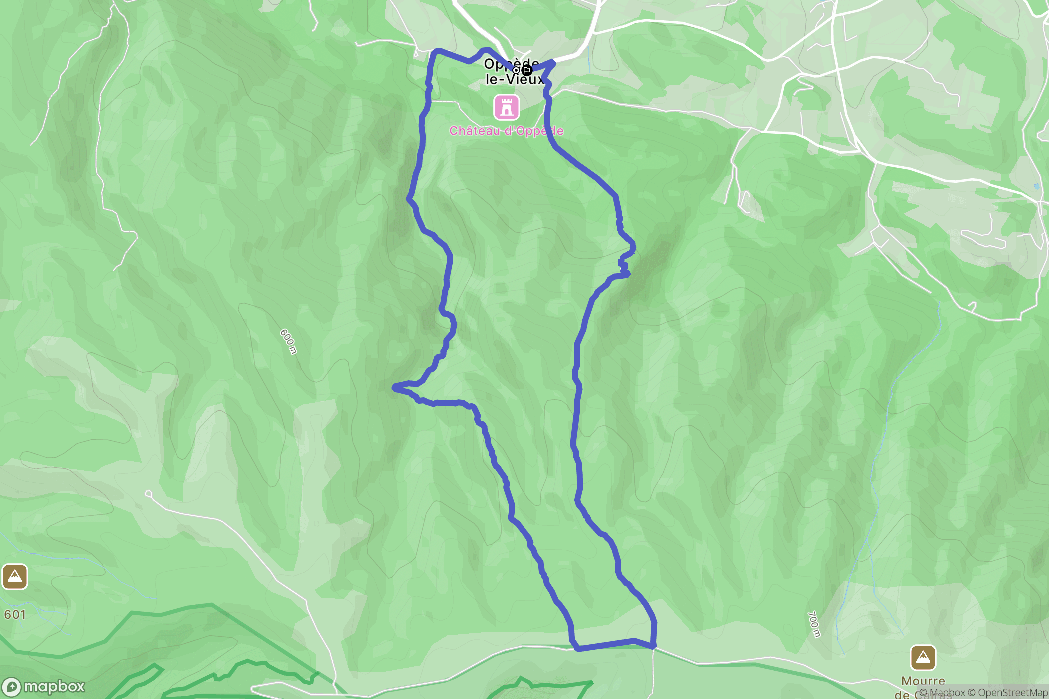 Oppède : carte du parcours de randonnée - France