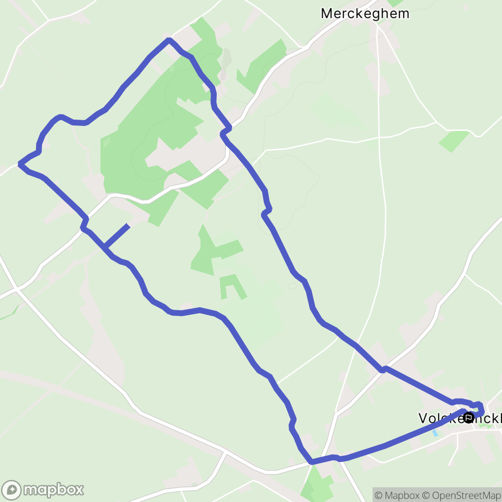 Volckerinckhove : carte du parcours de randonnée - France