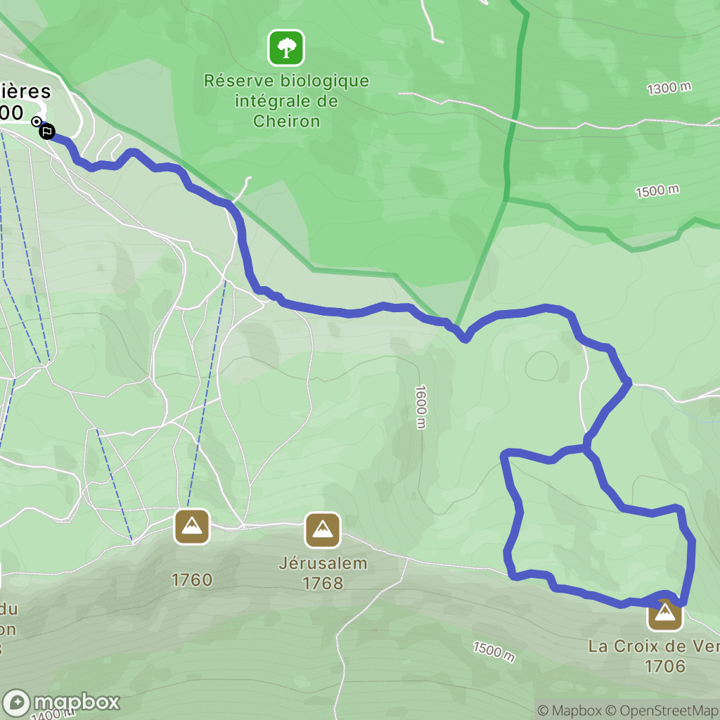 Gréolières : carte du parcours de randonnée - France