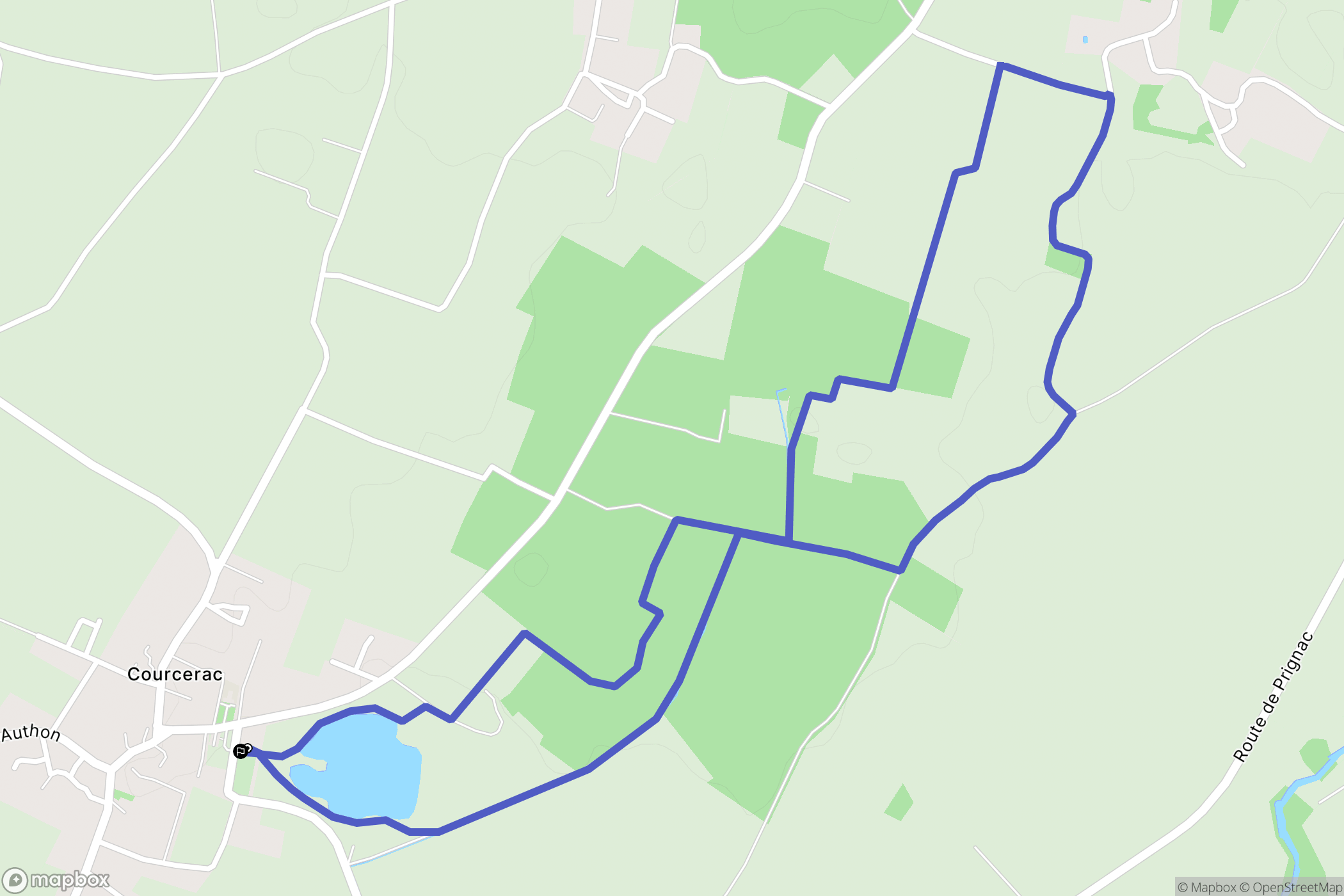 Courcerac : carte du parcours de randonnée - France