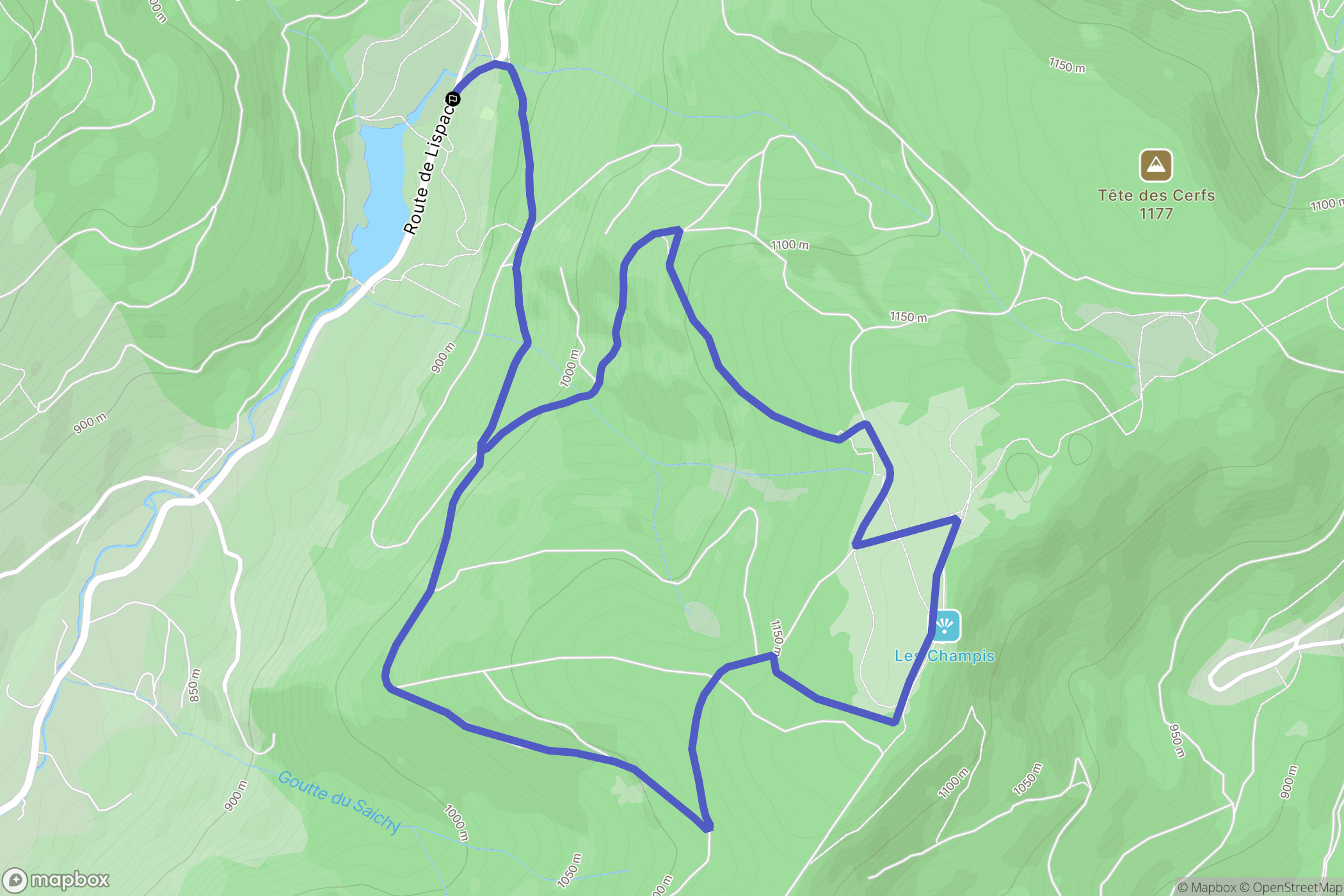 La Bresse : carte du parcours de randonnée - France