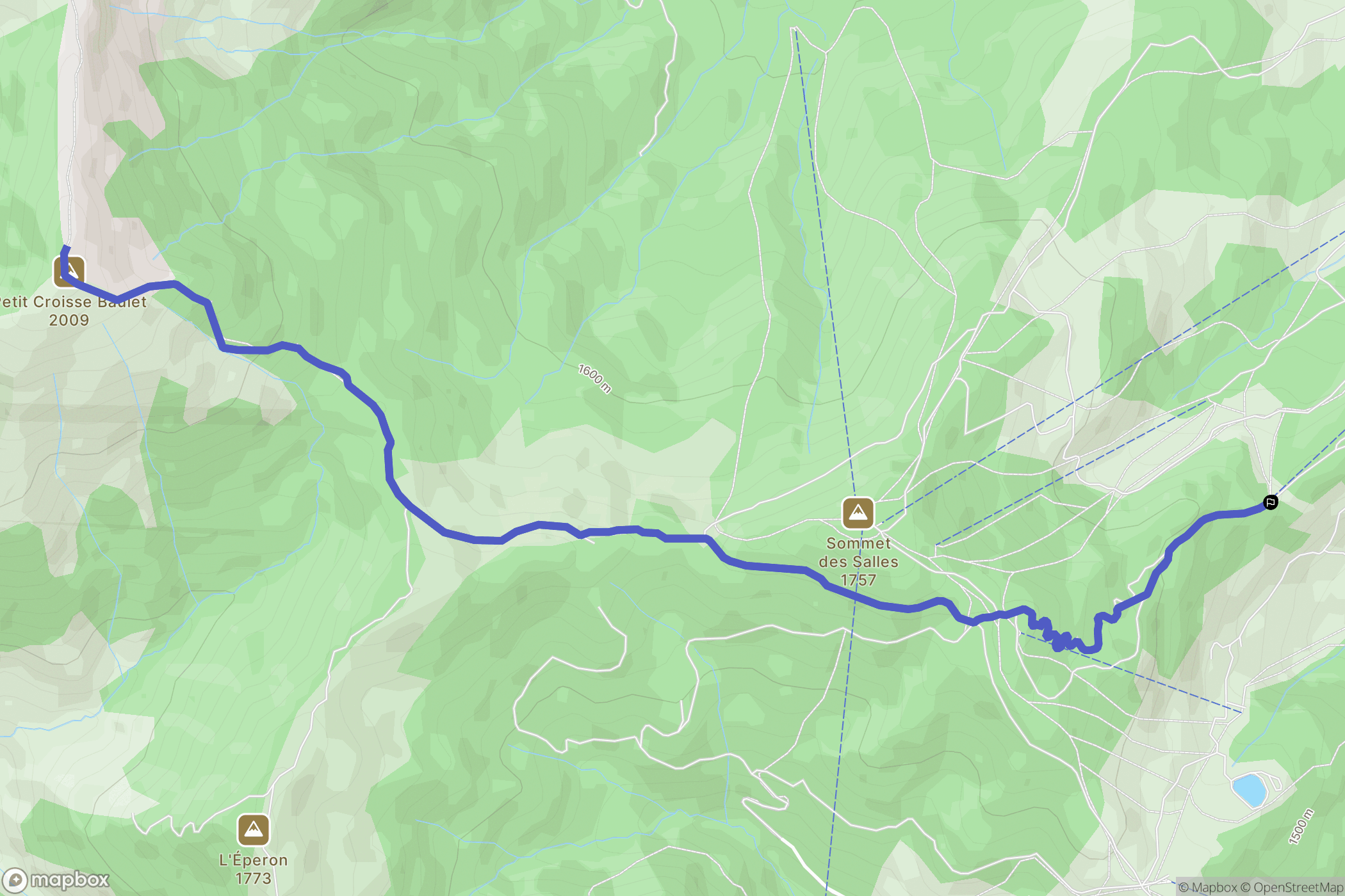 Demi-Quartier : carte du parcours de randonnée - France