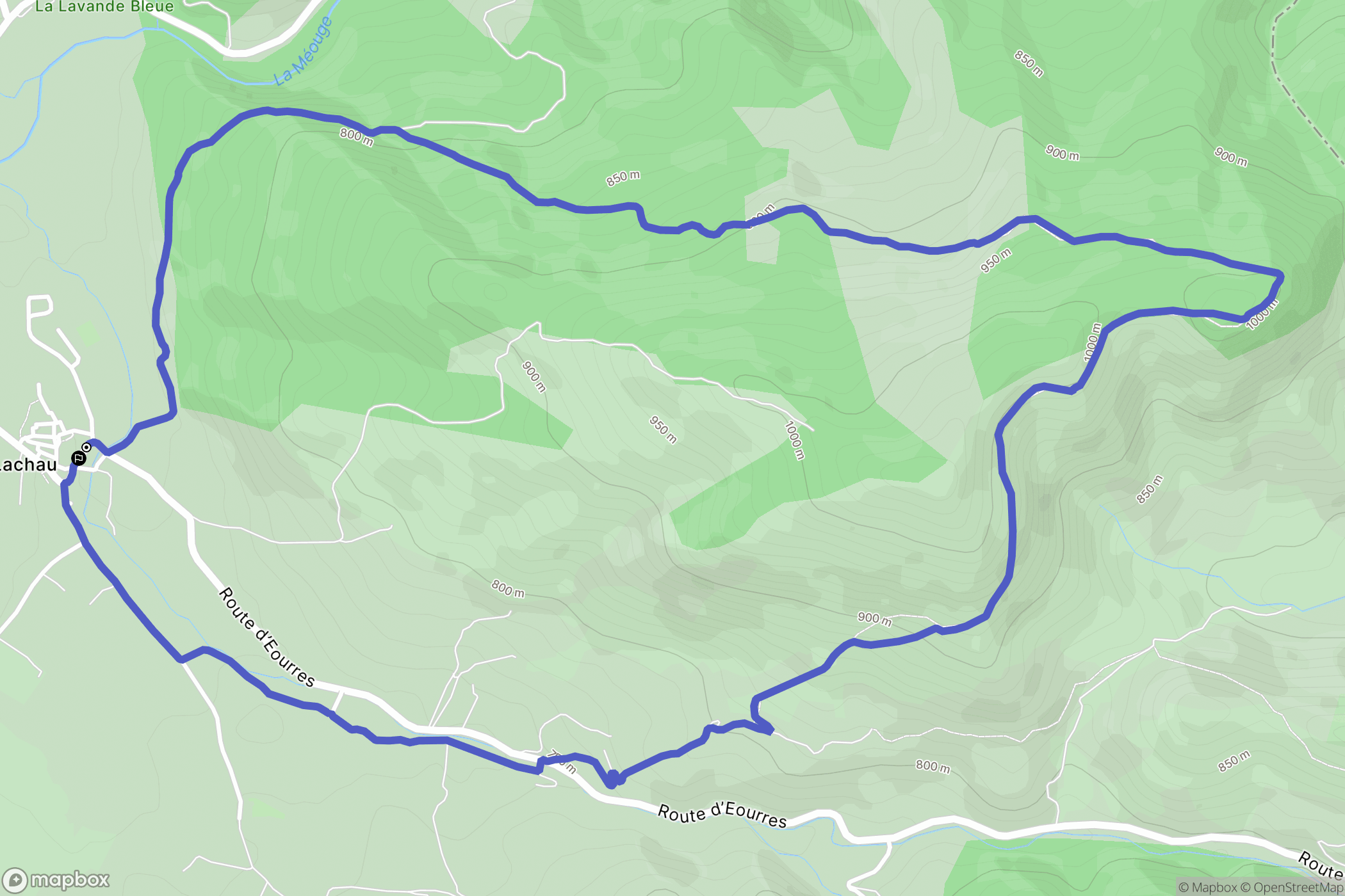 Lachau : carte du parcours de randonnée - France