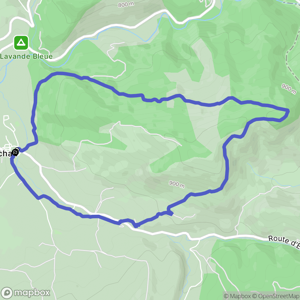 Lachau : carte du parcours de randonnée - France