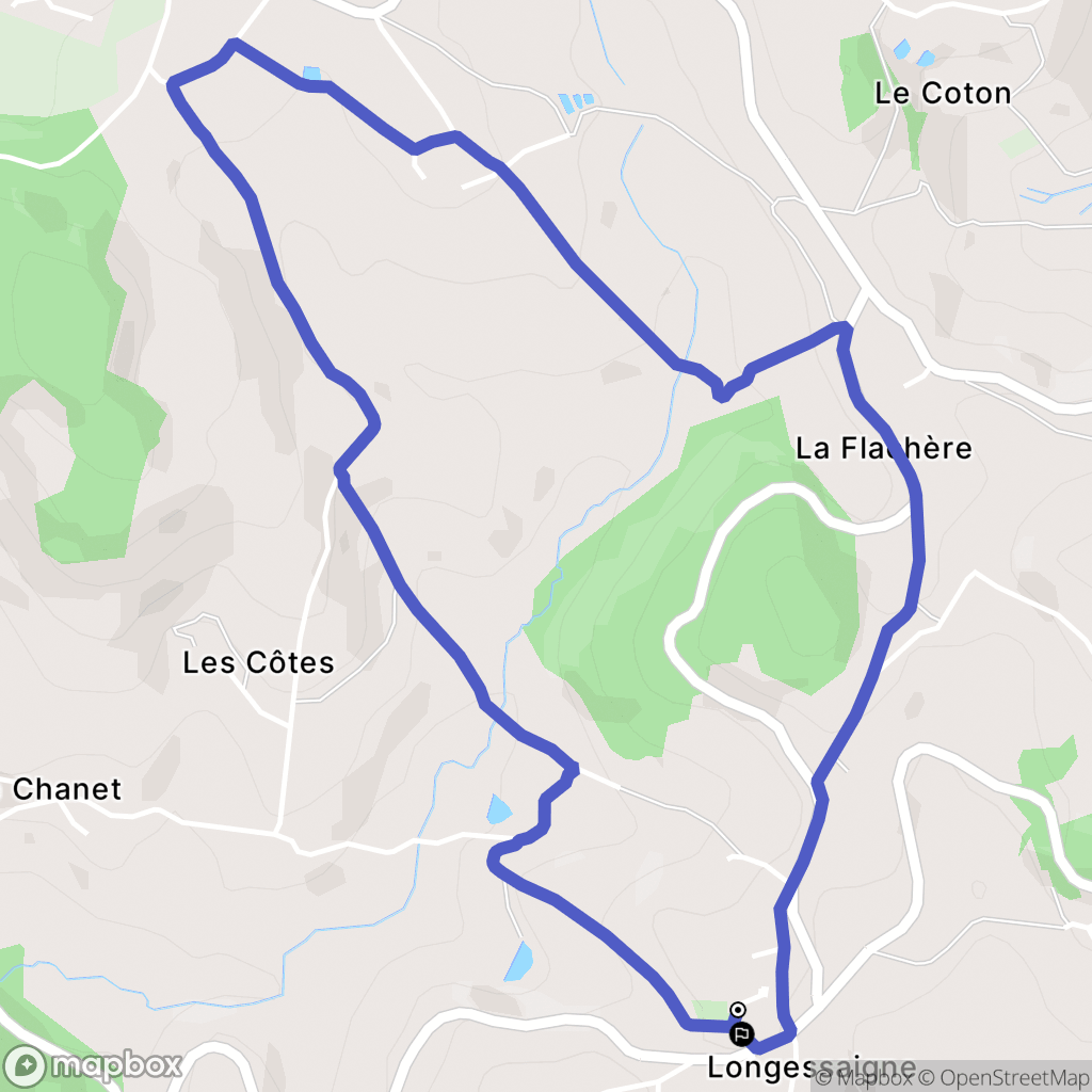 Longessaigne : carte du parcours de randonnée - France