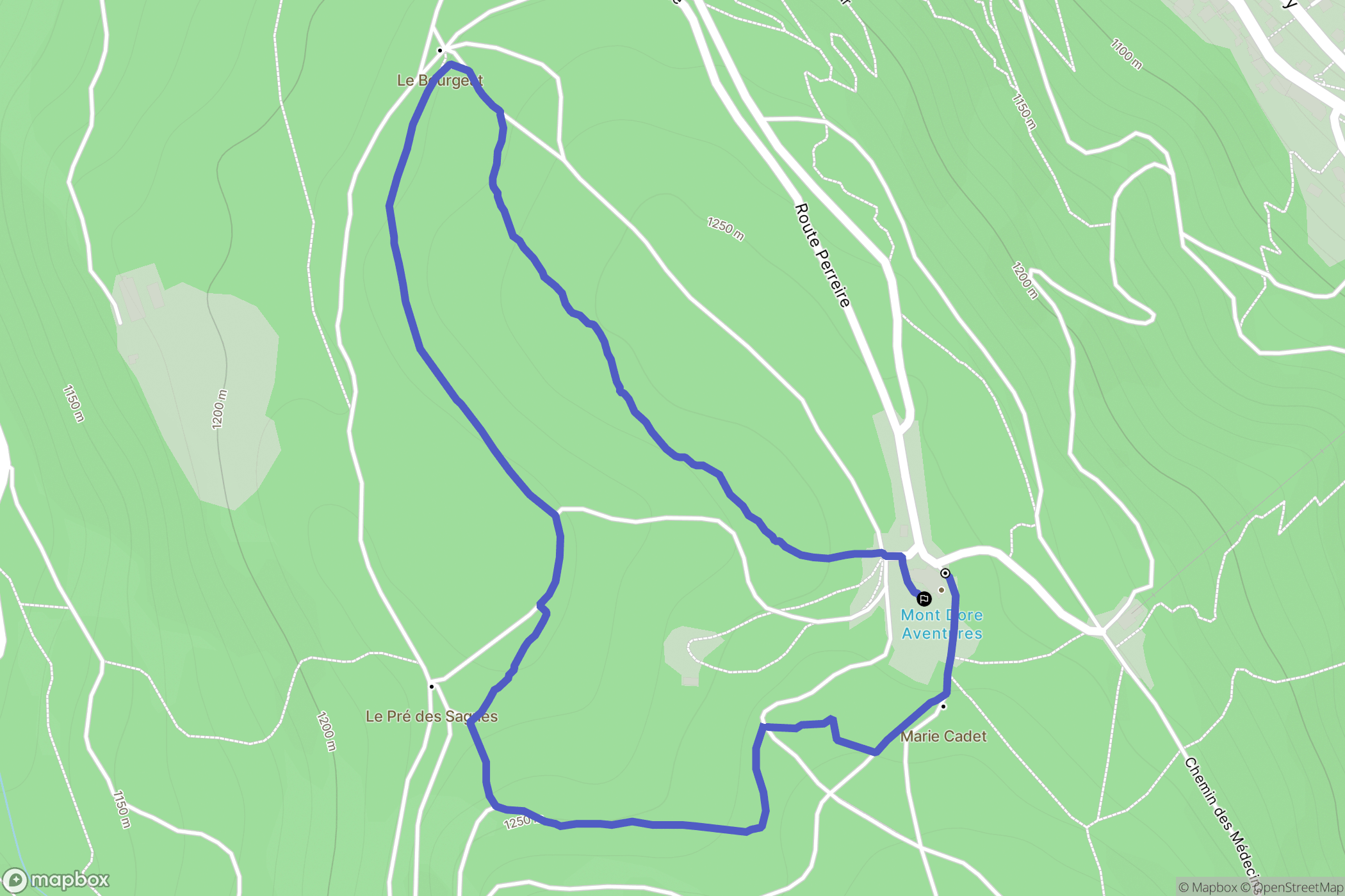 Mont-Dore : carte du parcours de randonnée - France