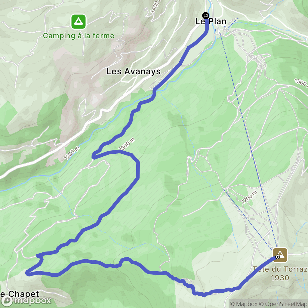 Flumet : carte du parcours de randonnée - France