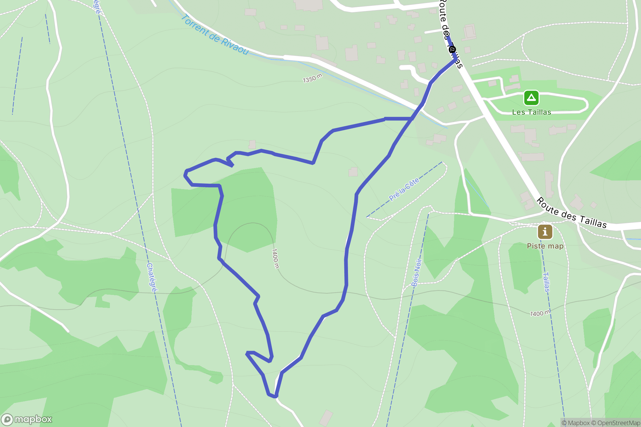 Ancelle : carte du parcours de randonnée - France
