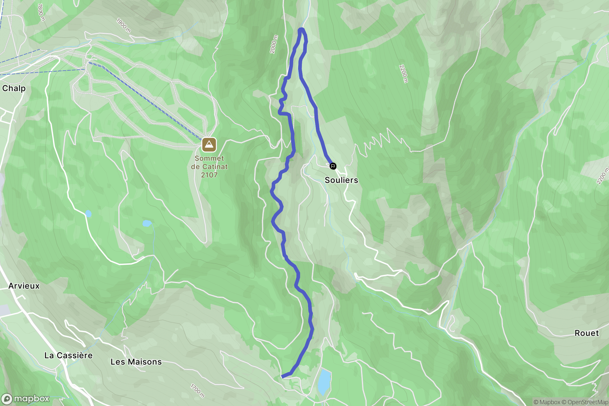 Château-Ville-Vieille : carte du parcours de randonnée - France